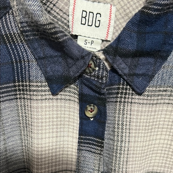 BDG Navy and Tan Checkered Shirt - Picture 7 of 8
